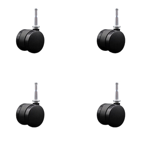 Service Caster 2'' Office Chair Casters Nylon Twin Wheel 5/16'' Grip Neck Stem , 4PK SCC-UHGN02S50-NYS-4